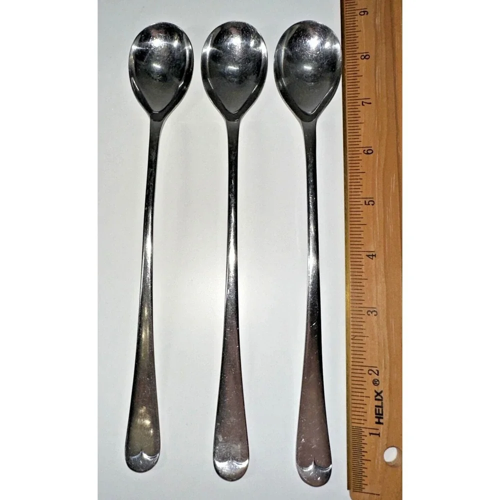 Lot Of 3 - Gentry Stainless English Tip 1 Ice Tea/Sunday Spoon 8 3/8